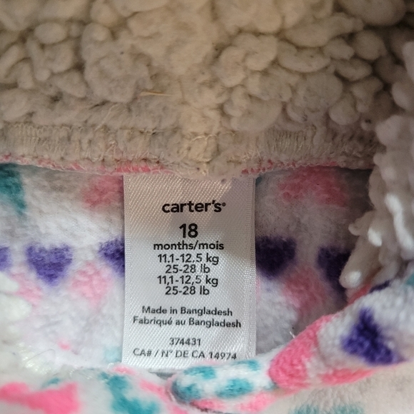 CARTERS 18m cozy winter fleece sherpa hoodie pullover - Picture 6 of 6